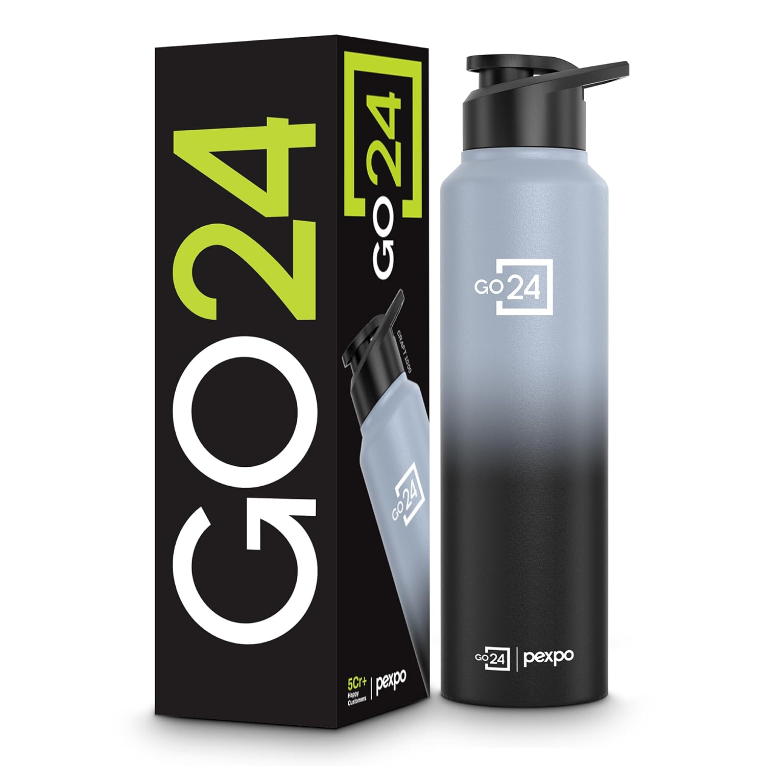 Water Bottle 1 ltr Stainless Steel Sports/Fridge Bottle with Sipper Cap | 1-Year Warranty